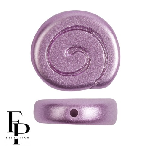 Perle di vetro a chiocciola 13 mm - Pastel Lila x6