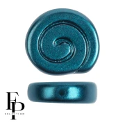 Perle di vetro a chiocciola 13 mm - Pastello petrolio x6