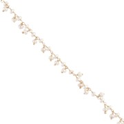 Catena fantasia da 6,5 mm con perle d'acqua dolce - placcata oro 3 micron x20cm