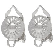Fermagli per orecchie tondi fantasia 8 mm con anello aperto - Argento 925 x2
