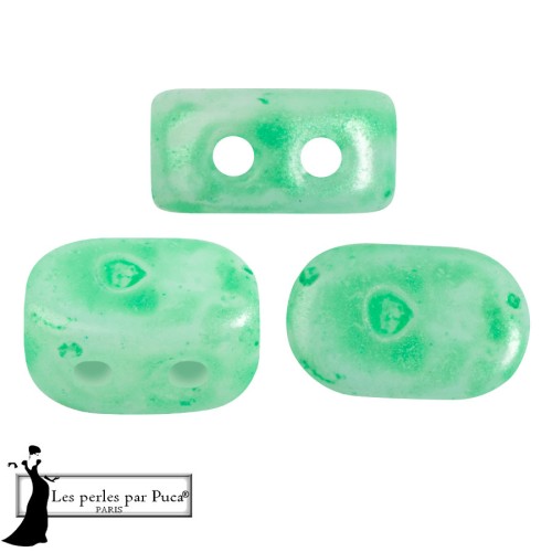 Perle di vetro Lipsi® di Puca® 4x6 mm - Mishmash Green x10g