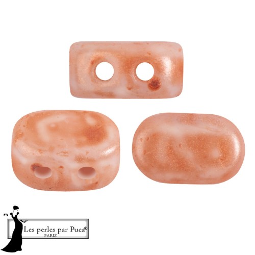 Perle di vetro Lipsi® di Puca® 4x6 mm - Mishmash Peach x10g