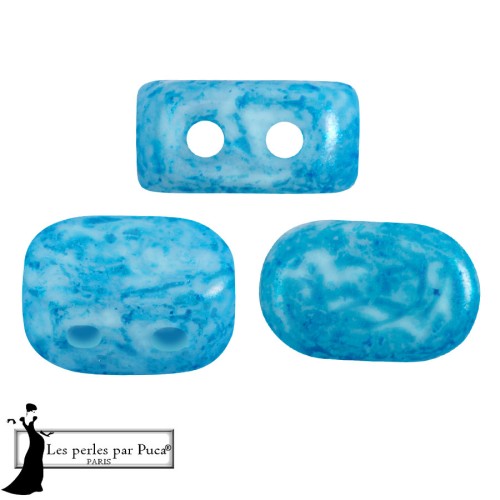 Perle di vetro Lipsi® di Puca® 4x6 mm - Mishmash Turquoise x10g