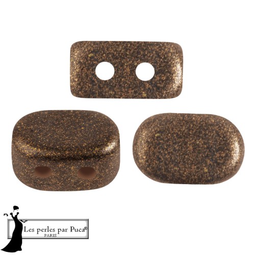 Perle di vetro Lipsi® di Puca® 4x6 mm - Bronzo antracite x10g