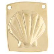 Ciondolo irregolare 32x28 mm - conchiglia - Dorato in oro fino x1
