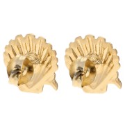 Orecchini a conchiglia 13 mm - Dorati in oro fino - Bianco - Glitter grigio x2