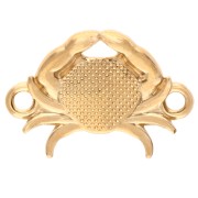 Distanziatore a granchio 19x13 mm con resina epossidica Dorata con oro fino - Perla salmone x1