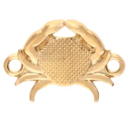 Distanziatore a granchio 19x13 mm con resina epossidica Dorata con oro fino - Perla salmone x1