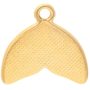 Ciondolo a coda di sirena da 16 mm in resina epossidica - Dorato in oro fino - Bianco x1