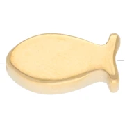 Perla di pesce 15x7.5 mm - Resina epossidica - Dorata con oro fino - Turchese perlato x1