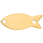 Distanziatore per pesci 20x9 mm in resina epossidica - Dorato in oro fino - Turchese x1