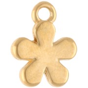 Ciondolo fiore da 10,5 mm in resina epossidica - Dorato in oro fino - Lilla - Giallo x1