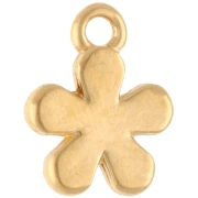 Ciondolo fiore da 10,5 mm in resina epossidica - Dorato in oro fino - Bordeaux - Bianco x1