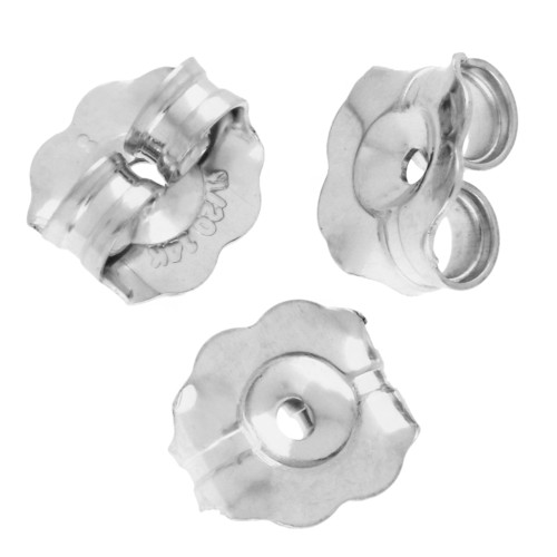 Spingitoi - Spingitoi per orecchini 5x5,5 mm - Argento 925 x4
