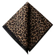 Bandana 100% cotone - Stampa leopardo - Beige scuro - Marrone - Nero x1