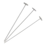 Chiodi a testa piatta 25x0,4 mm - testa del chiodo 3 mm - Argento 925 x10