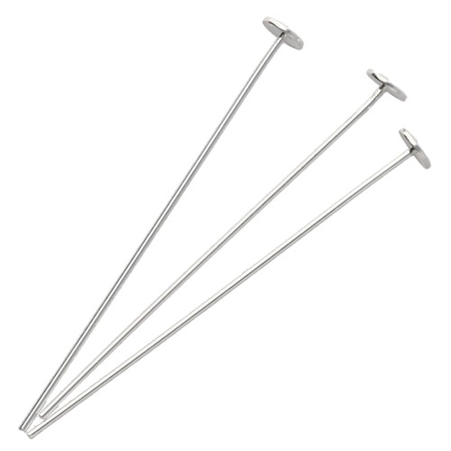 Chiodi a testa piatta 30x0,5 mm - testa del chiodo 3 mm - Argento 925 x10