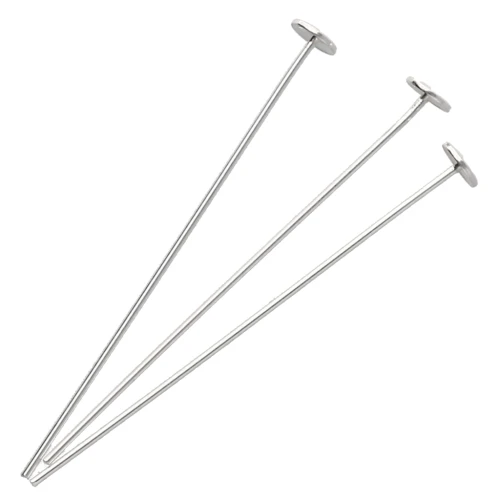 Chiodi a testa piatta 30x0,5 mm - testa del chiodo 3 mm - Argento 925 x10
