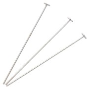 Chiodi a testa piatta 40x0,7 mm - testa del chiodo 3 mm - Argento 925 x6