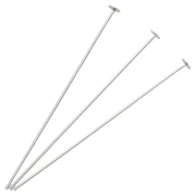 Chiodi a testa piatta 50x0,8 mm - testa del chiodo 3 mm - Argento 925 x6