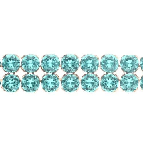 PureCrystal Crystal Mesh 40001 a 2 fili, 5,3 mm, Reinvented Caribbean Green Dorato, 5 cm