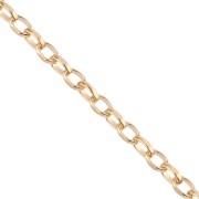 Catena a maglia Jaseron levigata da 3,6 mm - Placcato oro da 3 micron x 20 cm