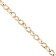Catena a maglia Jaseron levigata da 3,6 mm - Placcato oro da 3 micron x 20 cm