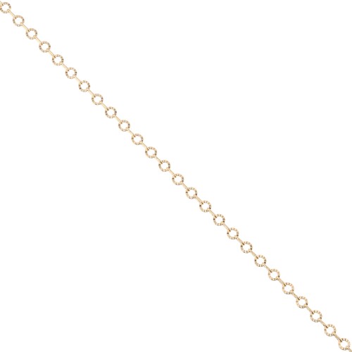Catena a maglia fantasia con cerchi striati, 3,15 mm - Placcato oro 3 micron x 20 cm