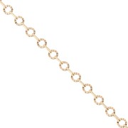 Catena a maglia fantasia con cerchi striati, 3,15 mm - Placcato oro 3 micron x 20 cm