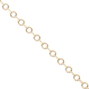 Catena a maglia fantasia con cerchi striati, 3,15 mm - Placcato oro 3 micron x 20 cm