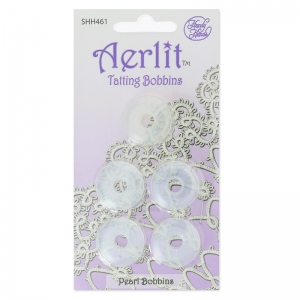 Assortiment de 5 Aerlit Tatting Bobbins Pearl