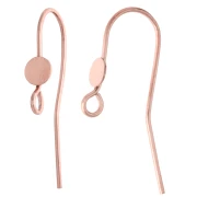 Gancio per orecchio 20 mm e disco per cabochon 5 mm - Argento 925 Dorato x2