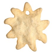 Ciondolo sole martellato da 16 mm - Dorato con oro fino x1