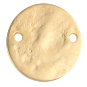 Distanziatore rotondo martellato a 2 fori 15 mm Dorato con oro fino x1