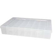 Scatola portaoggetti per perline e accessori, 19x13x3,5 cm, con 24 scomparti x1