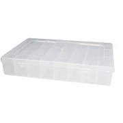 Scatola portaoggetti per perline e accessori, 19x13x3,5 cm, con 24 scomparti x1