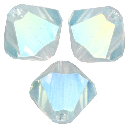 Perle a forma di Bicone Preciosa - Rondelle Bead 4 mm - Silver Aquamarine AB 2X x30