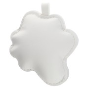 Ciondolo a forma di uovo piatto 7x6 cm per gioielli da borsa - PU - Bianco - Giallo x1