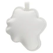 Ciondolo a forma di uovo piatto 7x6 cm per gioielli da borsa - PU - Bianco - Giallo x1