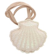 Ciondolo a conchiglia 6x6 cm per borsa - PU - Crema Perla x1