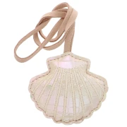 Ciondolo a conchiglia 6x6 cm per borsa - PU - Crema Perla x1