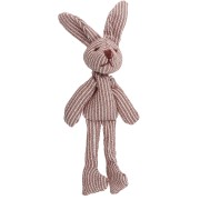 Pendente a forma di coniglio 12x4 cm per borsa - Tessuto - Marrone a righe - Ecrù x1