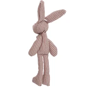 Pendente a forma di coniglio 12x4 cm per borsa - Tessuto - Marrone a righe - Ecrù x1
