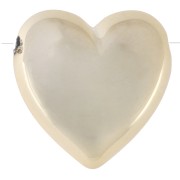 Perla a forma di cuore 22x22,5 mm in acrilico metallizzato CCB - Dorata x1
