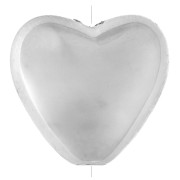 Perla a forma di cuore 15,5x17 mm in acrilico metallizzato CCB - Argento x1