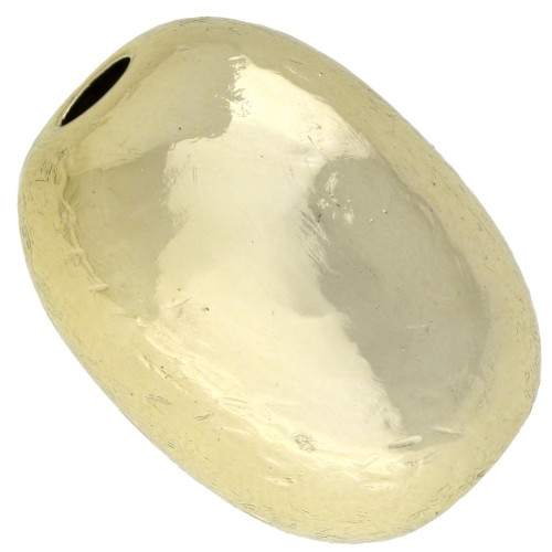 22x16 mm Perla d'oliva effetto crinkle in acrilico metallizzato CCB - Dorato x1