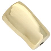 Perla tubolare irregolare 21x12 mm in acrilico metallizzato CCB - Dorato x1