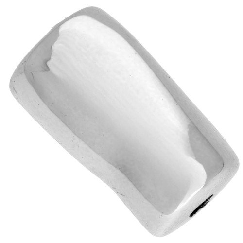 Perla tubolare irregolare 21x12 mm in acrilico metallizzato CCB - Argento x1