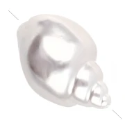 Perla di conchiglia 26x16 mm, imitazione perla d'acqua dolce - Bianco perlato x1