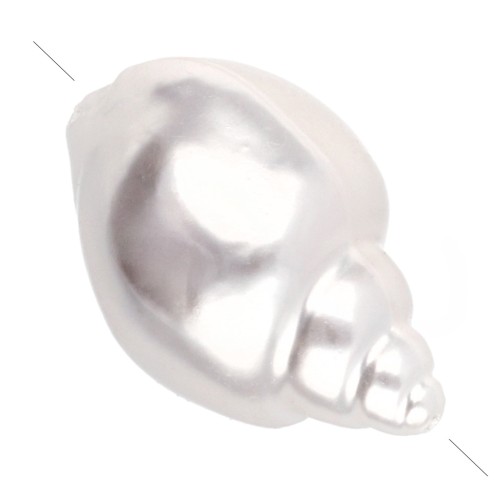 Perla di conchiglia 26x16 mm, imitazione perla d'acqua dolce - Bianco perlato x1